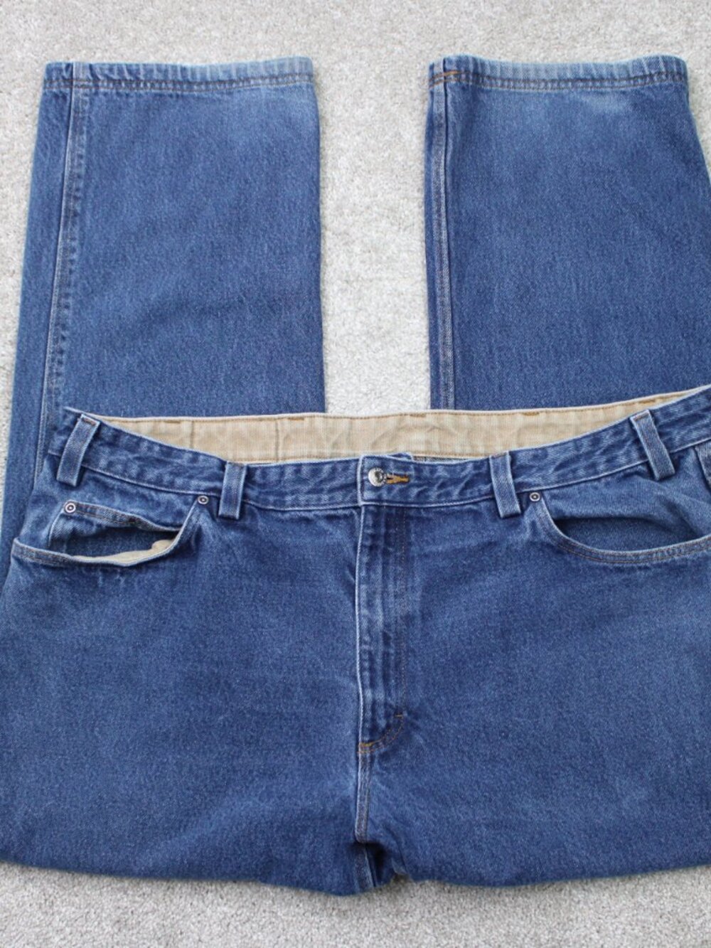 Duluth Ballroom Jeans Mens 46x32 Blue Relaxed Fit Heavy Cotton 5-Pocket Denim